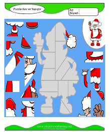 Puzzle Kes Yapıştır Çalışma Sayfaları